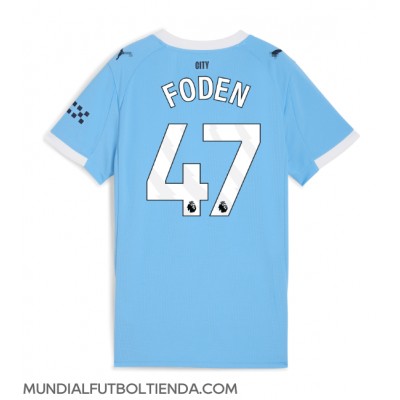 Camiseta Manchester City Phil Foden #47 Primera Equipación Replica 2025-26 para mujer mangas cortas Camiseta Manchester City Phil Foden #47 Primera Equipación Replica 2025-26 para mujer mangas cortas